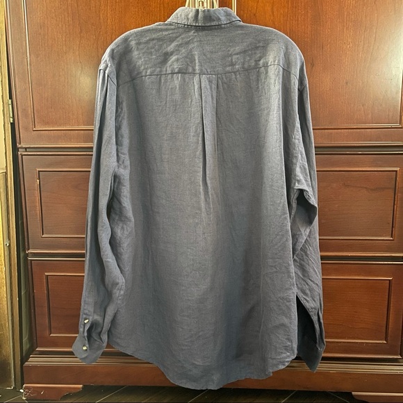 Men’s Cyrillus 100% linen button up - Picture 2 of 4